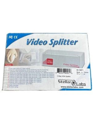 NEW OPEN STELLAR LABS 2 WAY VGA VIDEO SPLITTER KIT 83-10871 COMPUTER MONITOR - Image 1 of 2