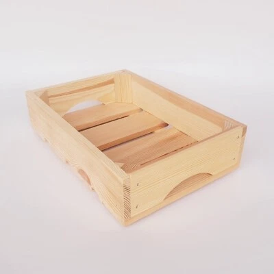Wooden Crate 30x20x7cm Made of Natural Wood for Fruits or Vegetables - Image 1 of 4