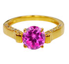 1.60Ct Natural African Pink Tourmaline & IGI Certified Diamond Ring In 14KT Gold
