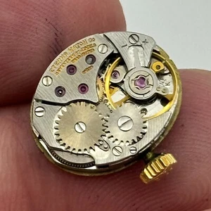 13mm Ladies Eterna 1447K Manual Wind Watch Swiss Movement Dial Hands Crown PARTS - Picture 1 of 11