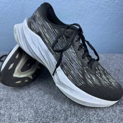 ASICS Mens Size 8 M Novablast 3 Running Shoes Sneakers Black Gray White Outdoor - Image 1 of 4