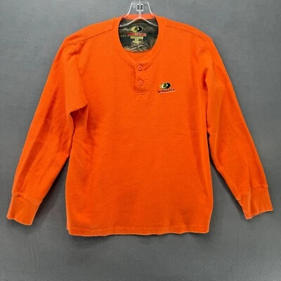 Рубашка мужская Mossy Oak средний размер оранжевая Henley тепловая вафля вязаная базовый слой футболка - Изображение 1 из 4