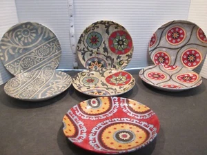 Pier 1 Imports Appetizer Plates Set of 7 Floral Patterns 4 inch - Picture 1 of 6