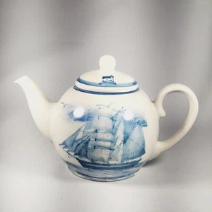 OXNEY GREEN NAUTICAL MADE IN ENGLAND TEAPOT & LID. 32 OZ. EXCELLENT CONDITION - Picture 1 of 9
