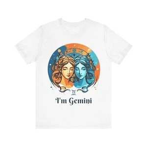 Gemini Zodiac Female T-shirt Twin Symbol Stylish Design Horoscope Quote JL-ZD-06 - Picture 1 of 17