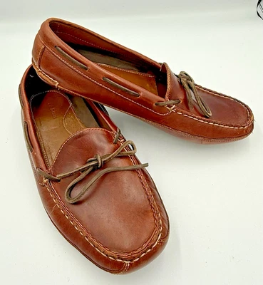 LL Bean Zapatillas Zapatos de Casa Para Hombres 10 Mocasines de Cuero Marrón Sin Corbata de Cuero Crudo Foto 1 de 4