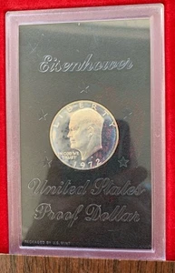 1972 S Proof Eisenhower 40% Silver Dollar In Original Holder with Box - Picture 1 of 1