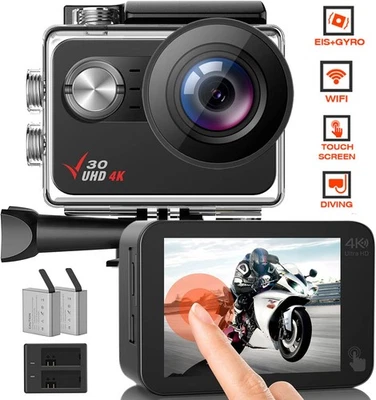 Campark Native 4K UHD Action Camera 20MP EIS Touch Screen WiFi Cam Stabilization - Image 1 of 4