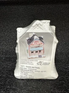 Casa de cerámica vintage California Creations 10271 dulces y golosinas nueva sellada - Imagen 1 de 6