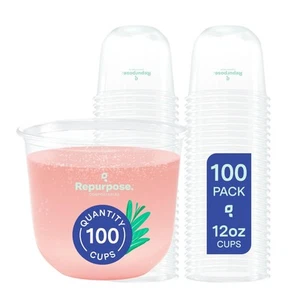 Mehrzweck Einweg Stiellose Gläser, 12oz, 100 Tassen, Pflanzlich, BPA & PFA... - Bild 1 von 6