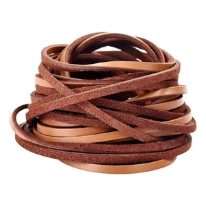 3mm Flat Genuine Leather Cord, Strip Cord Braiding String Tan for Jewelry Making - Picture 1 of 6