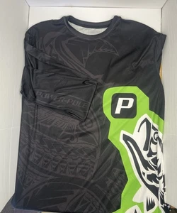 Camisa de pesca Power-Pole para hombre 2XL negra manga larga elástica verde pez gráfico - Imagen 1 de 10