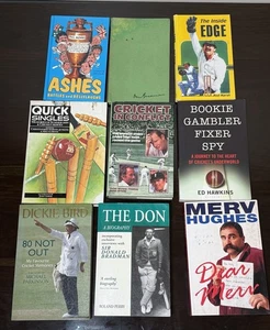 Bulk Lot 9xCricket Books Don Bradman Memoirs Scandals Biographies Dickie Bird - Picture 1 of 11