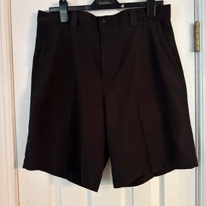 Dockers Men's Black 100% Polyester Flat Front Shorts - Size 34 - Picture 1 of 2