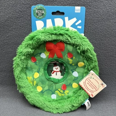 Bark Pugly Sweater Party Collection Wreath Frisbee Style Dog Fetch Toy - Image 1 of 4