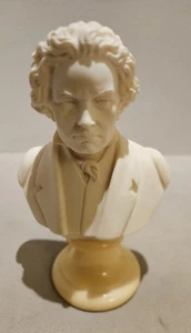 VINTAGE A. GIANELLI VERBUNDGUSS BEETHOVEN BÜSTE STATUE MARMORSOCKEL MADE ITALY - Bild 1 von 5
