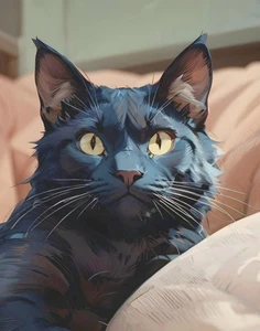 Buy 2 Get the 3rd FREE,  11 x 14, Art PRINTS, Wall Art, Cat Art Print, Black Cat - Picture 1 of 4