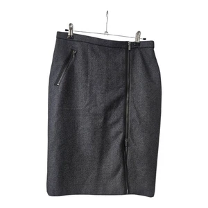 J Crew Size 8 Pencil Skirt 100% Wool Grey Lined Exposed Zip Closure Zip Pockets - Picture 1 of 8