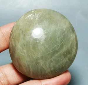 Increíble Piedra Lunar Verde Orbicular Roca Cristal Palma Reiki Sanación - Imagen 1 de 10