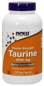 NOW Foods Taurine 1000mg & 500mg Veg Capsules, Muscle Pump Amino Acids | 2 SIZES