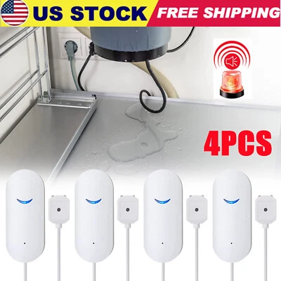 4 PACK Water Leak Sensor Tuya APP Smart WiFi Flood Leakage Level Alarm Detectors - Image 1 of 4