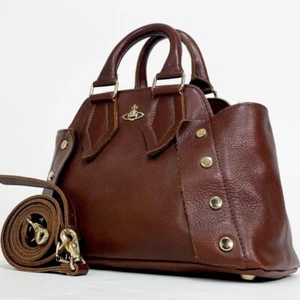 Vivienne Westwood Orb Logo Tote Bag Shoulder Hand Bag Brown Used From Japan Rare - Picture 1 of 9