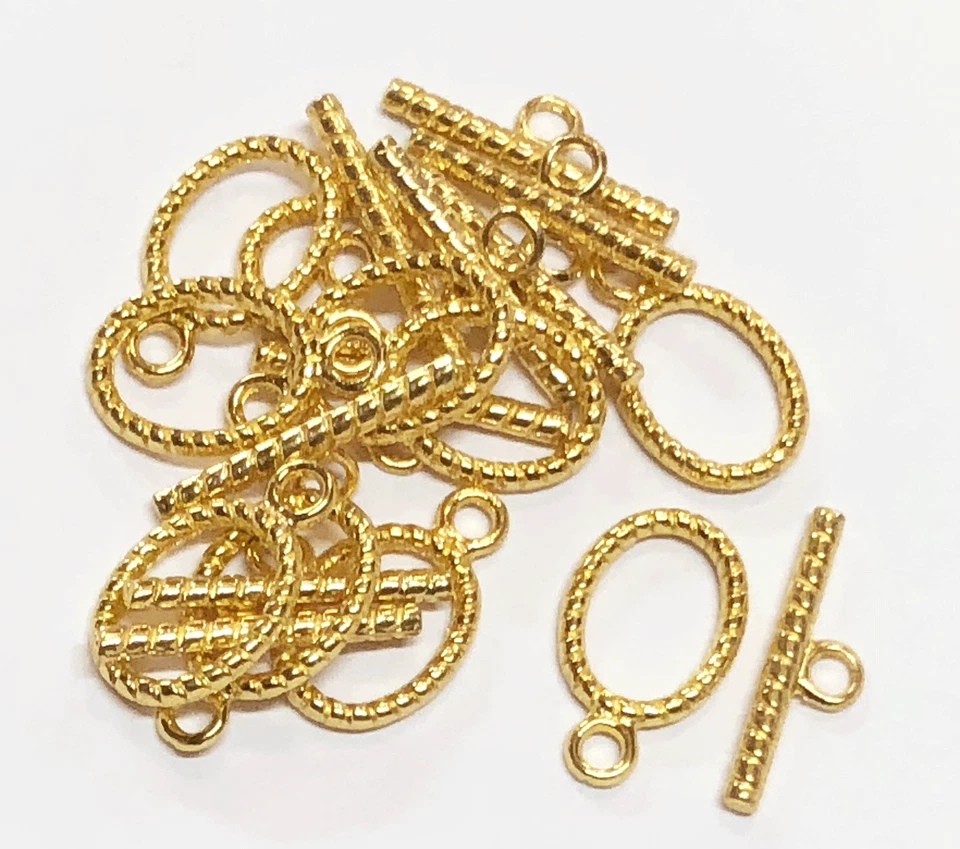 100 sets  Gold Plated oval Toggle Clasp, bulk oval toggle clasp  - Image 1 of 4