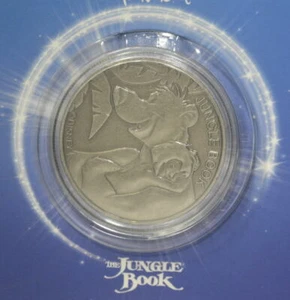 Disney Limited Edition Collector CHALLENGE COIN : JUNGLE BOOK MOWGLI & BALOO - Picture 1 of 2