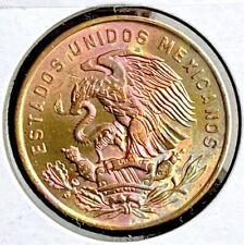 UNC 1964 Mexico Coins 20 Centavos Liberty Cap Teotihuacan Currency Money Toned P