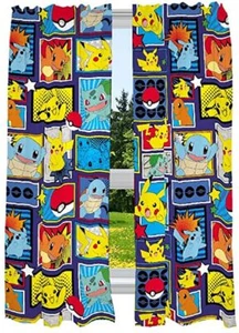 Pikachu "Pokemon Comics" Kids Curtain Panel, Set of 2-AB08BKX7M5Q4 - Picture 1 of 7