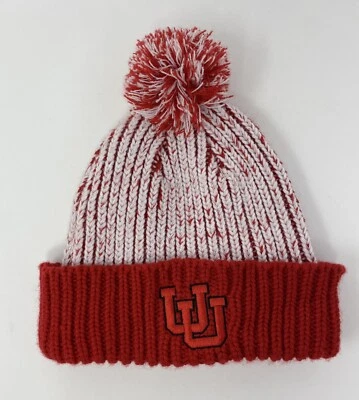 Utah Utes Women’s New Era Knit Hat Winter Cap Red~White Beanie *University UofU - Image 1 of 4