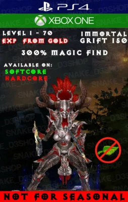 Diablo 3 - PS4 - Xbox One - Conjunto PRIMAL Totalmente Modificado - Helltooth - com Magic Find - Imagem 1 de 4