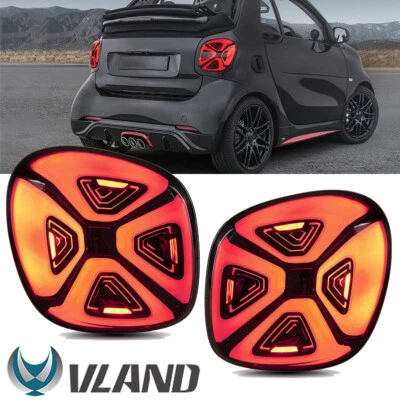 Smoked Full LED Tail Lights For 2014-2019 Mercedez Benz Smart 453 Fortwo/Forfour - Image 1 of 4