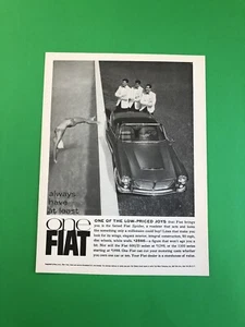 1963 1964 FIAT SPIDER ORIGINAL VINTAGE PRINT AD ADVERTISEMENT PRINTED - Picture 1 of 1