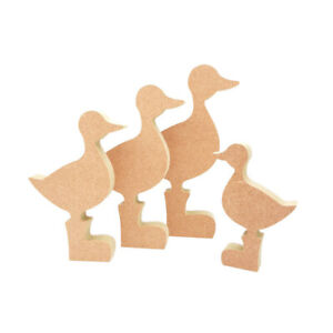 Freestanding duck in wellies shape MDF wooden craft blank 18mm baby gift bird