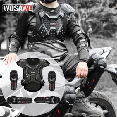 Jaqueta WOSAWE corpo inteiro armadura adulto proteção peito moto joelho cotovelo almofadas - Imagem 1 de 4