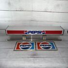 Rare Vintage Lighted Pepsi Soda Fountain Light Topper & Signs
