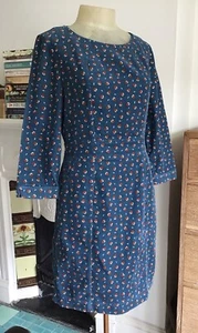 Boden Teal Green Needlecord Geo Floral Patterned Dress Size 10 UK - Picture 1 of 10