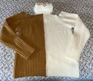 New! BKE Buckle Women  Open Weave Knit Off The Shoulder Sweater Size Medium - Picture 1 of 5