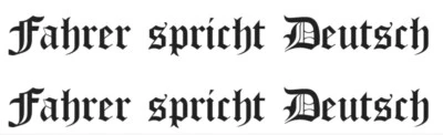ORACAL ORAFOL VOLVO SCANIA MAN DAF MERCEDES IVECO RENAULT Dekor Aufkleber Fahrer spricht Deutsch 2x40cm Folienaufkleber LKW Truck