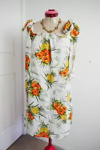 ASOS White Fruit Floral DRESS Size UK 14 Aus 16 NWT Pineapple Kawaii Art Hoe - Bild 1 von 6