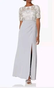 Adrianna Papell Women's Embroidered Long Gown - Picture 1 of 11