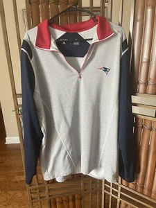 ANTIGUA NEW ENGLAND PATRIOTS MEN'S L/S PULLOVER Gray XL POLYESTER NWOT - Picture 1 of 9