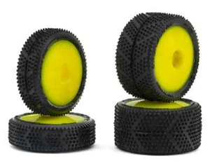 UpGrade RC Micro Spiker Pre-Mounted F&R Carpet Tires for Micro-B (YLW) UPG10011Y - Picture 1 of 3