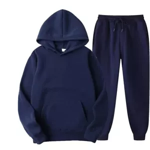 2 Piece Sets Mens Sweatsuits Hoodie Tracksuit Casual Pants Jogging Suits - Picture 1 of 6