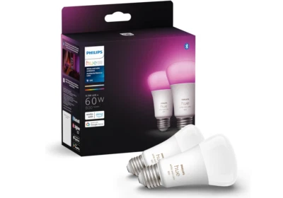Philips Hue White and Color E26 9.5 60W LED Smart Bulb NEW 800 Lumens - 2 Pack - Image 1 of 4