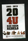 Red Deer Rebels -- Horaire de poche 2011-12 - Place Bower --WHL
