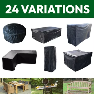 PROTECTIVE GARDEN FURNITURE COVER WEATHERPROOF OUTDOOR RATTAN PATIO TABLE BLACK - Picture 1 of 99