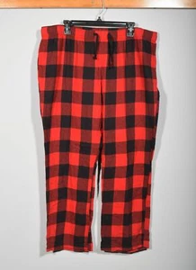 Men's Old Navy 100% Cotton Red Buffalo Plaid Flannel Pajama Sleep Pants Sz XL - Picture 1 of 3