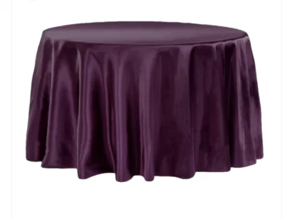 Tablecloth Round Satin Purple/Plum 120" - Image 1 of 2